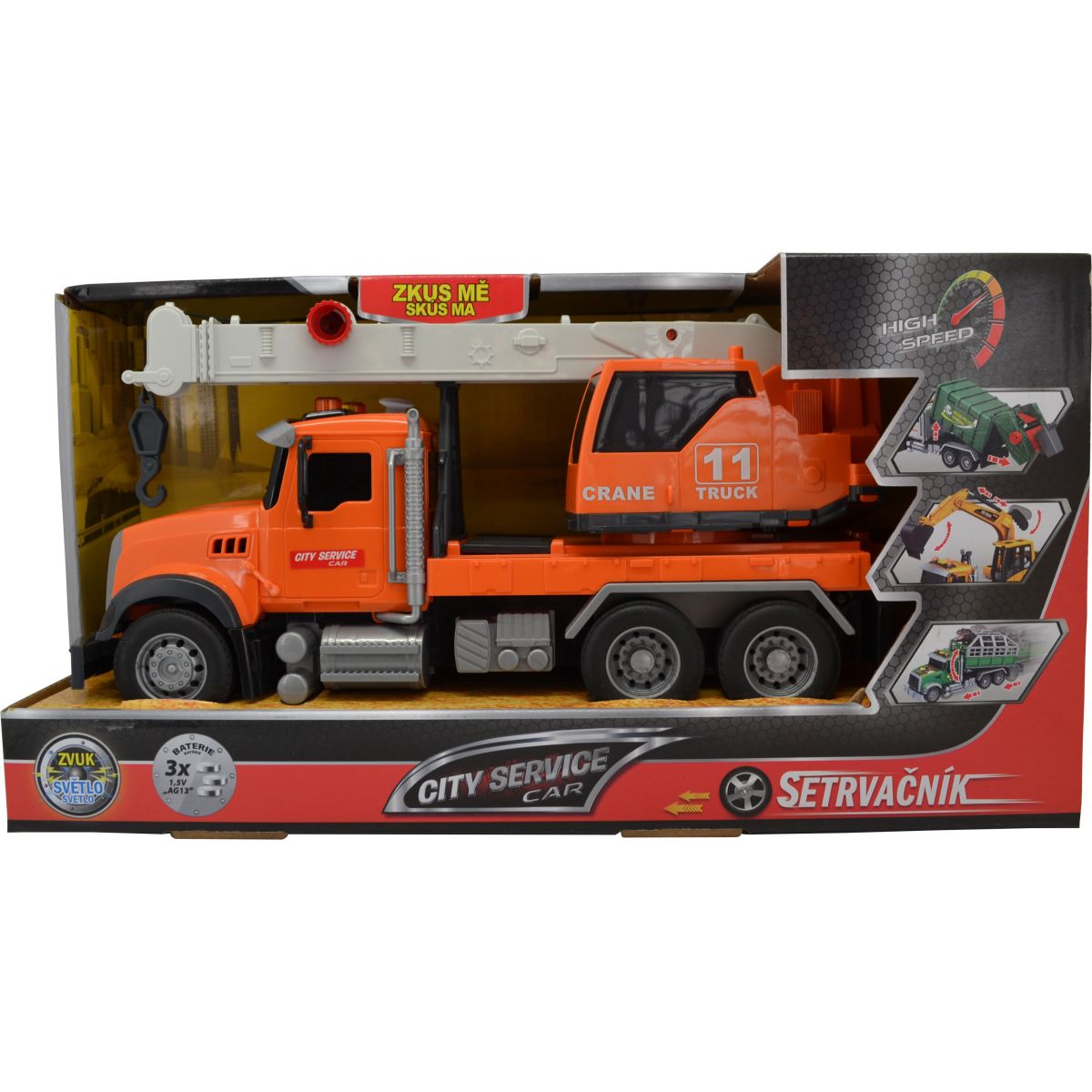 Sparkys CITY SERVICE CAR - 1:14 - Nákladní auto s jeřábem (se zvukem, světly a dalšími funkcemi)