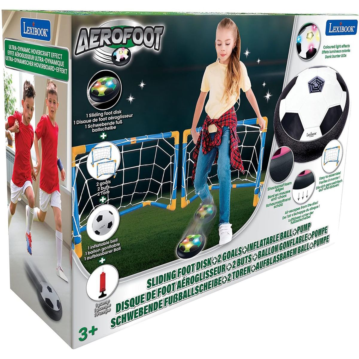 Lexibook AeroFoot - fotbalový světelný disk + 2 branky
