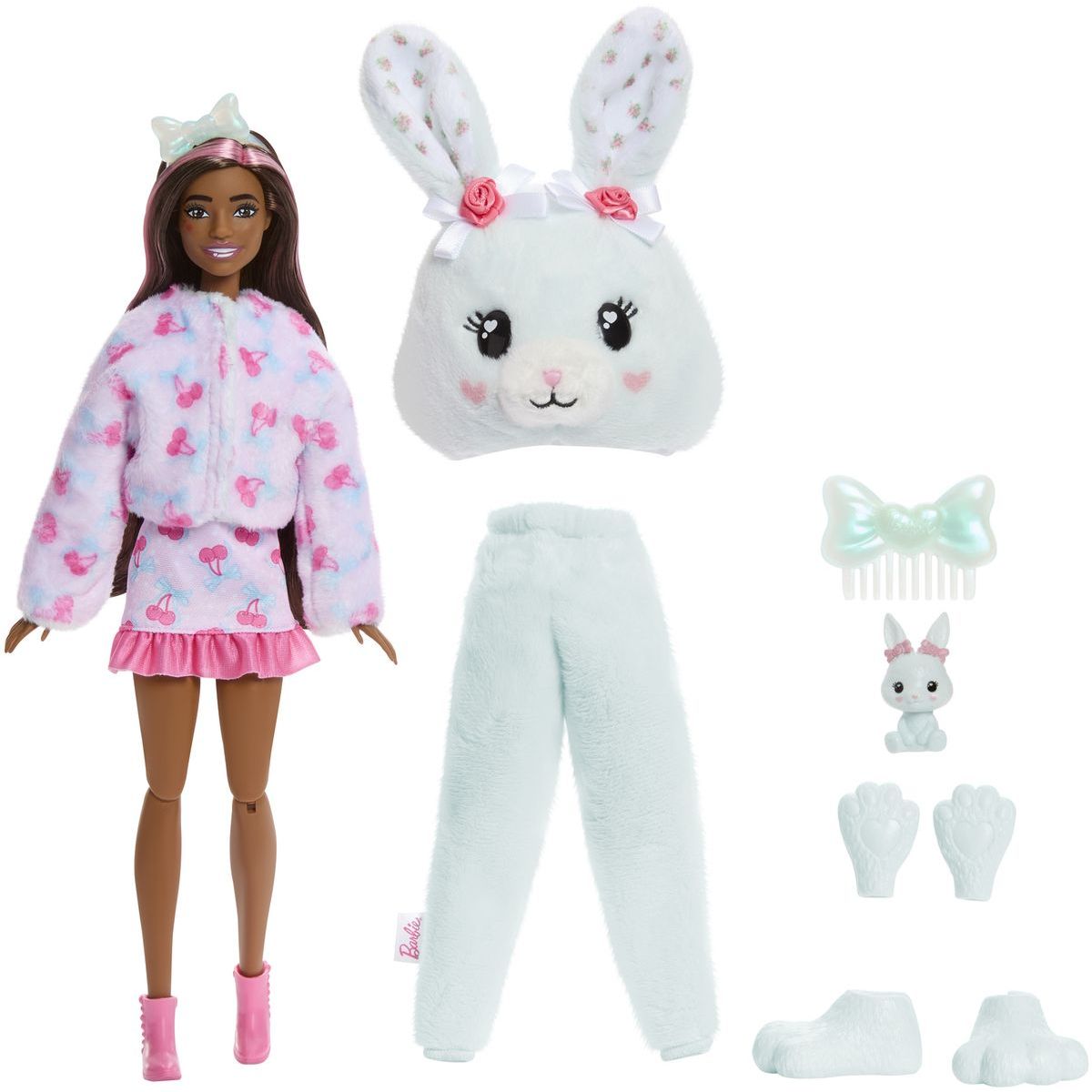 Barbie Cutie Reveal Barbie a starostliví medvídci sladké mašle - mintový králíček
