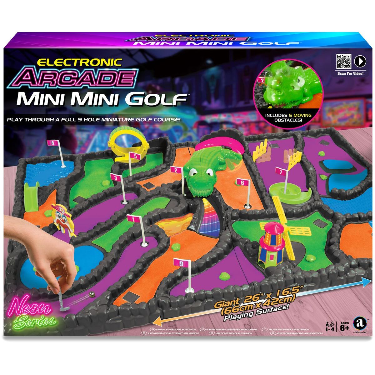 Sparkys Elektronický arkádový mini golf Neon