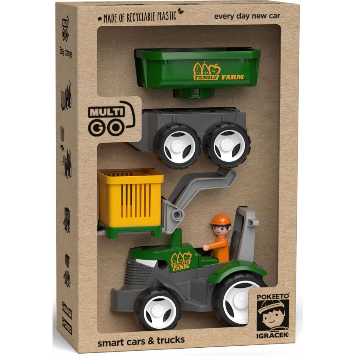 ECO MultiGO Farm 2+1 - Igráček farmář, traktor s přívěsem