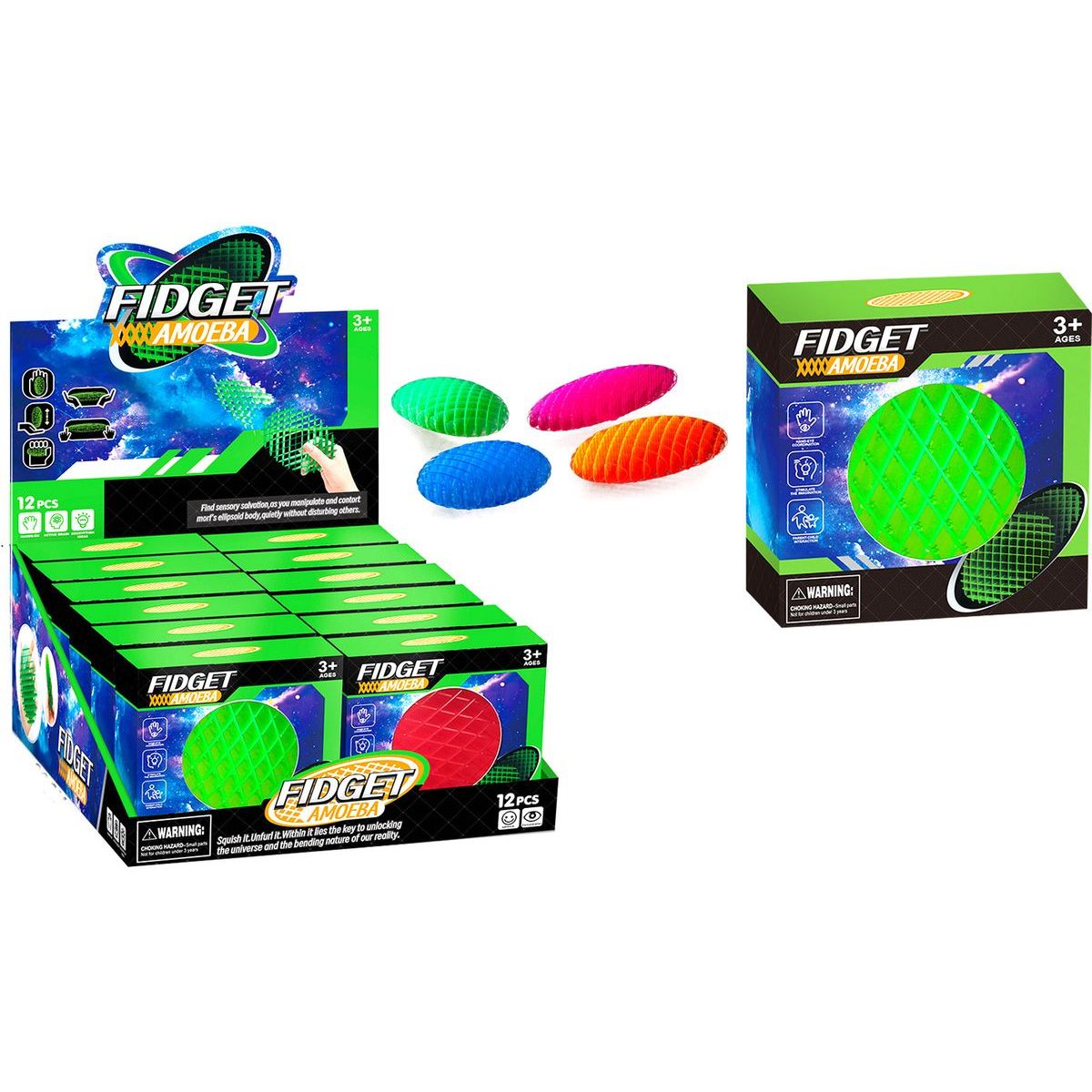 Alltoys Žertovinka Fidget Amoeba růžový