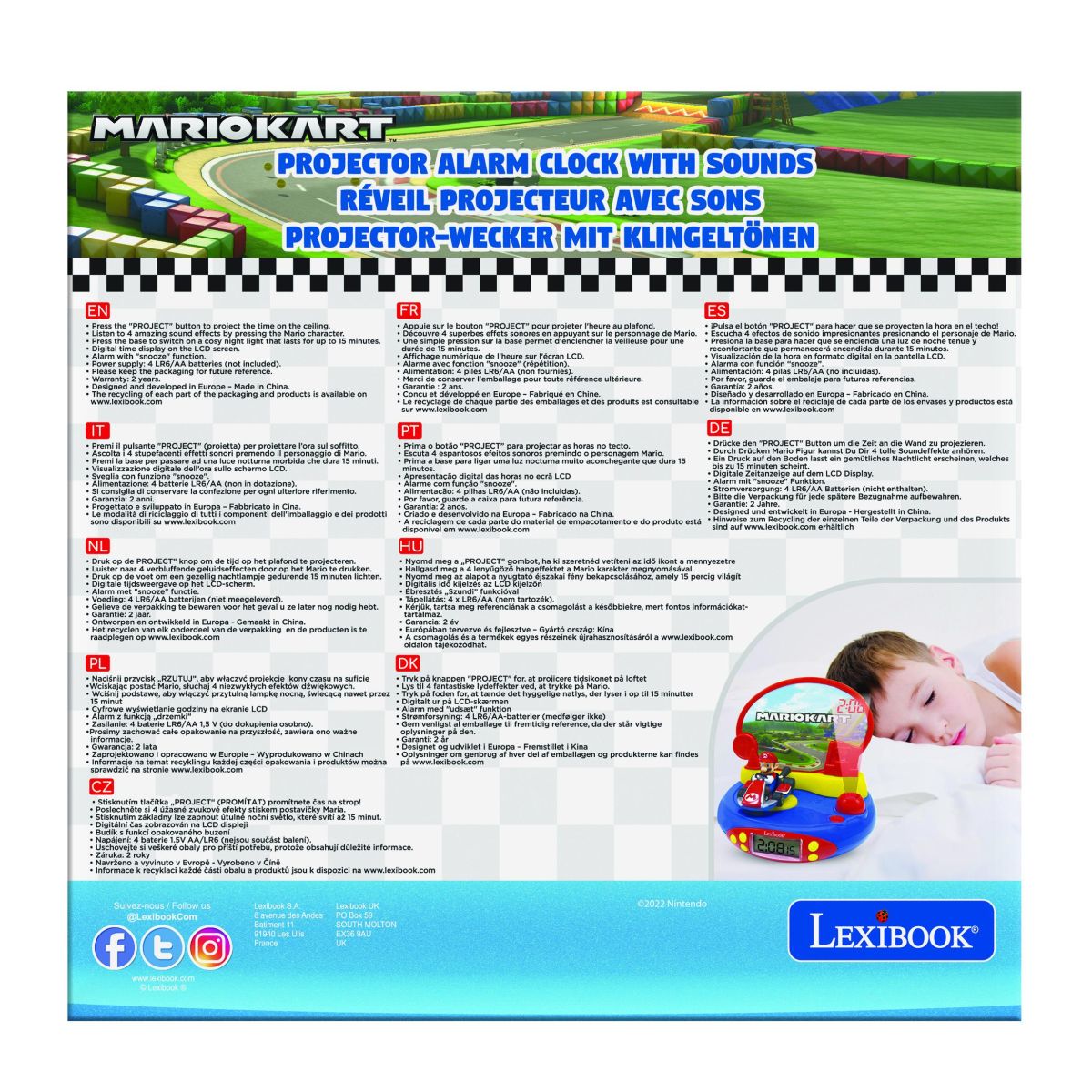 Lexibook 3D budík Mario Kart s projekcí času