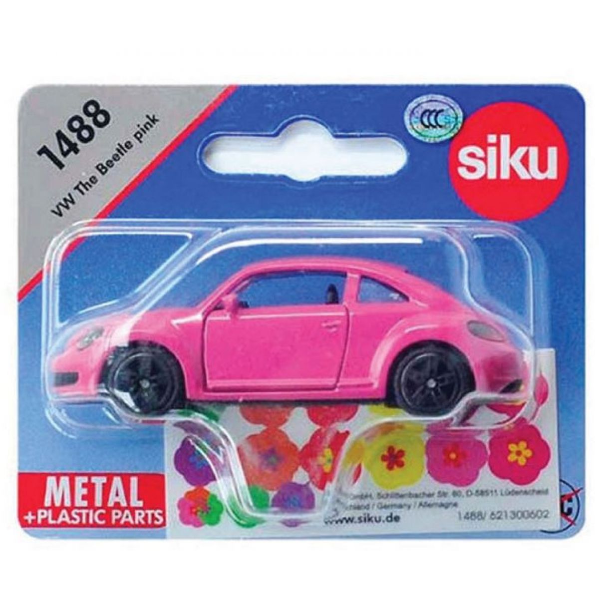 Siku Blister VW Beetle růžový s polepkama