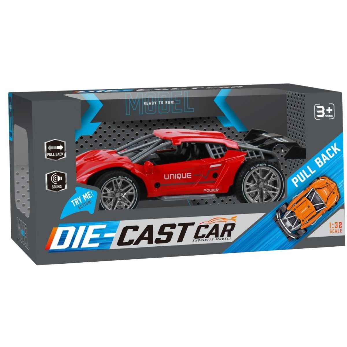 Sparkys Auto Racing Cars 1:32 KLX600-319 zpětné natahování červené