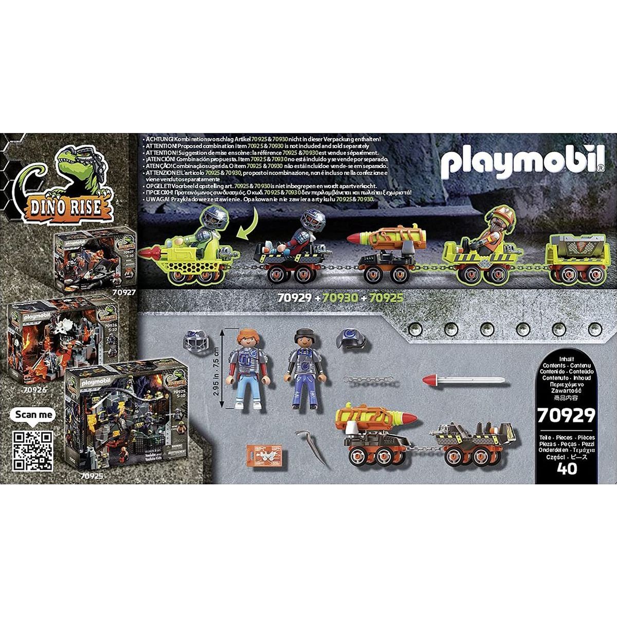PLAYMOBIL® 70929 Dino Mine Vozík s raketami