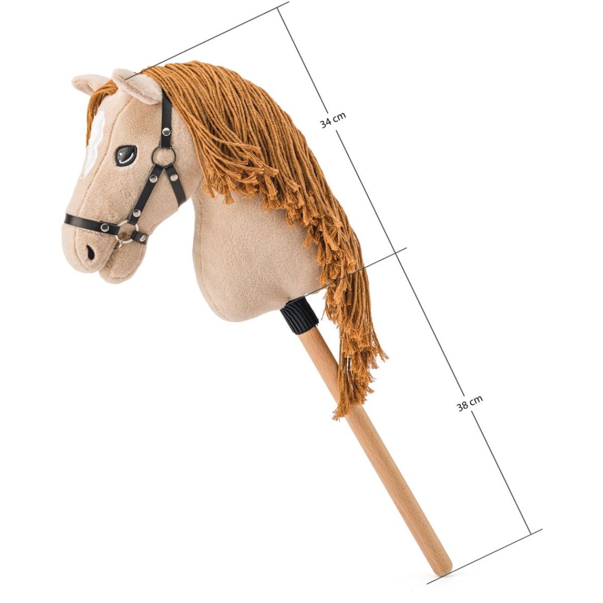 Hobby horse Gracia, béžová klisna na tyči, provázková hříva