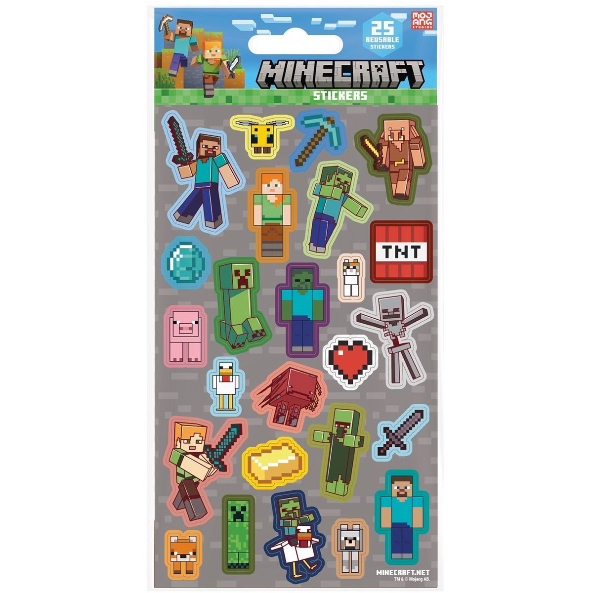 Pyramid International Minecraft Samolepky šedé