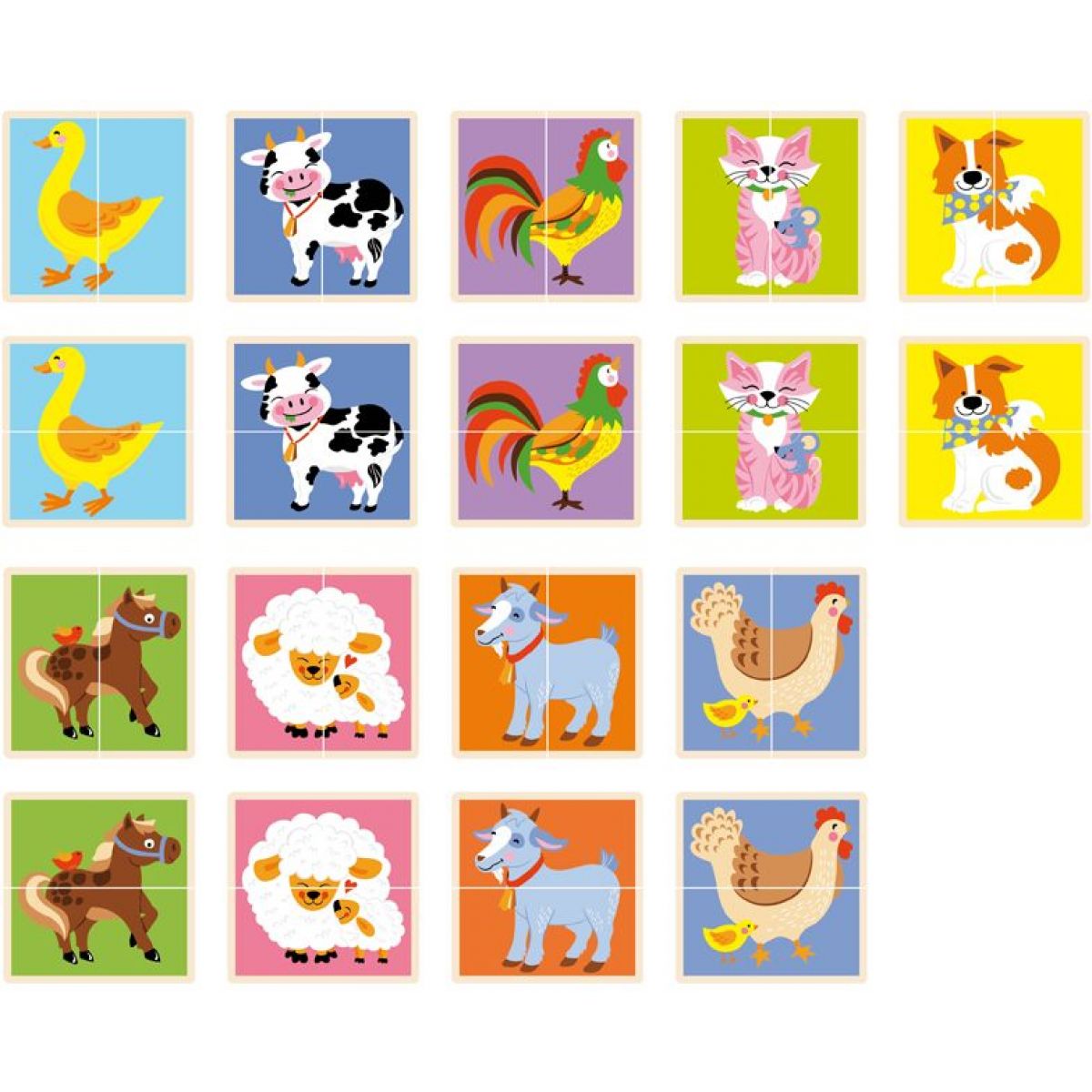 Studo Wood Puzzle Zvířátka z farmy 36 dílků