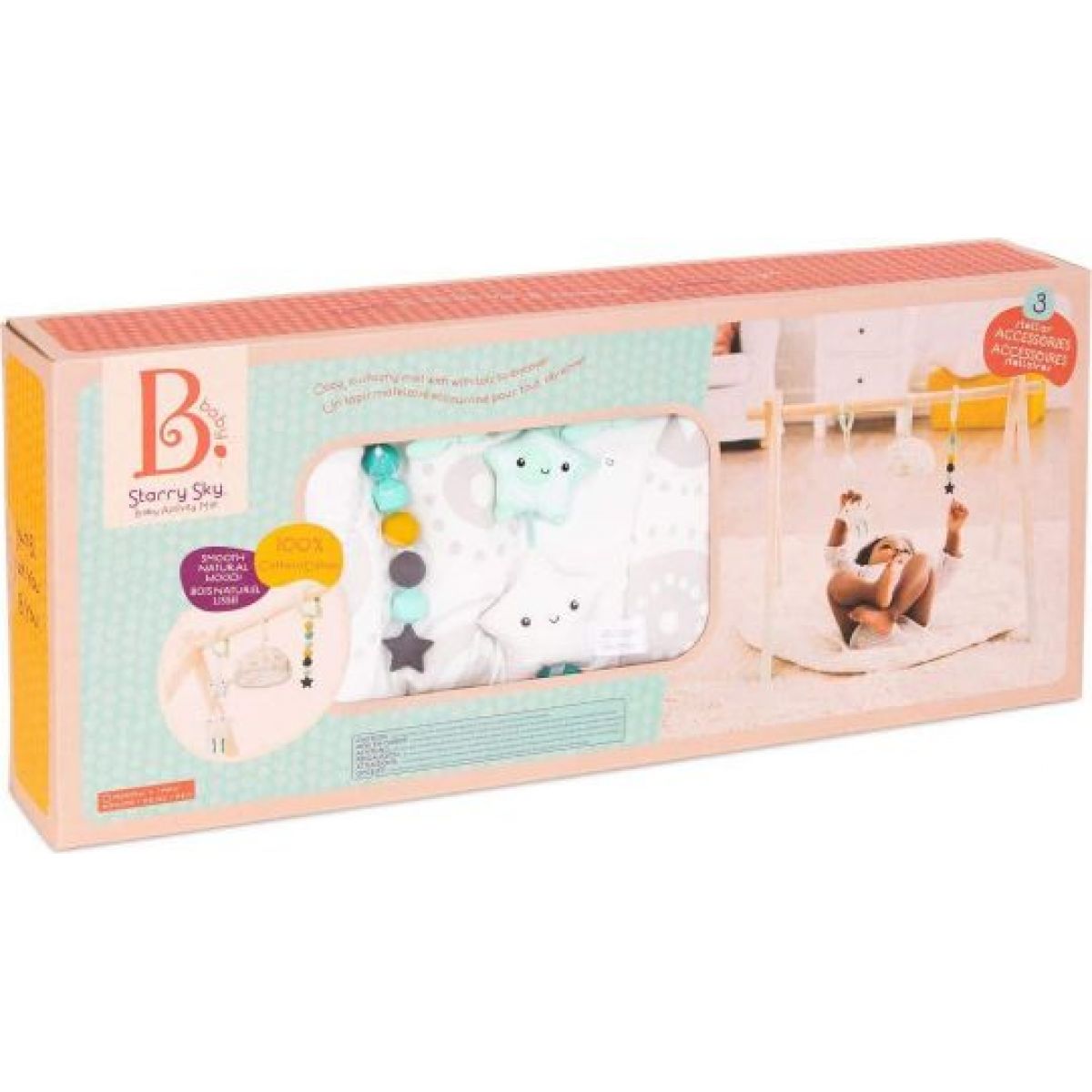 B.Toys Hrací deka s dřevěnou hrazdou Starry Sky