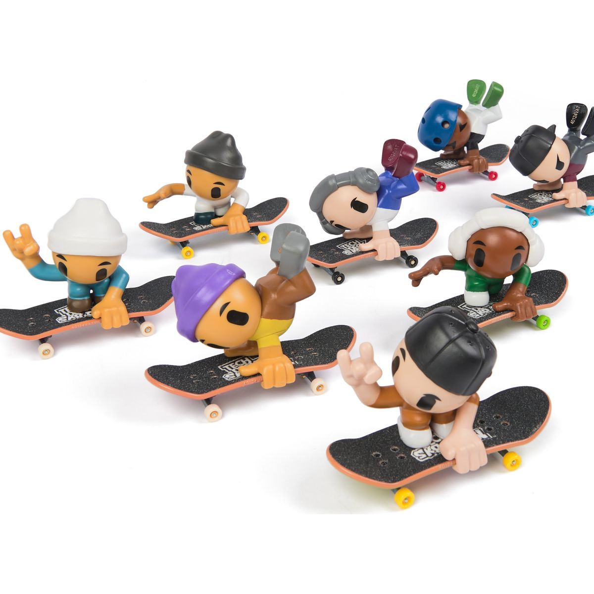 Tech Deck SK8 Crew fingerboard s figurkou Dvojbalení fialová čepice a bílá sluchátka