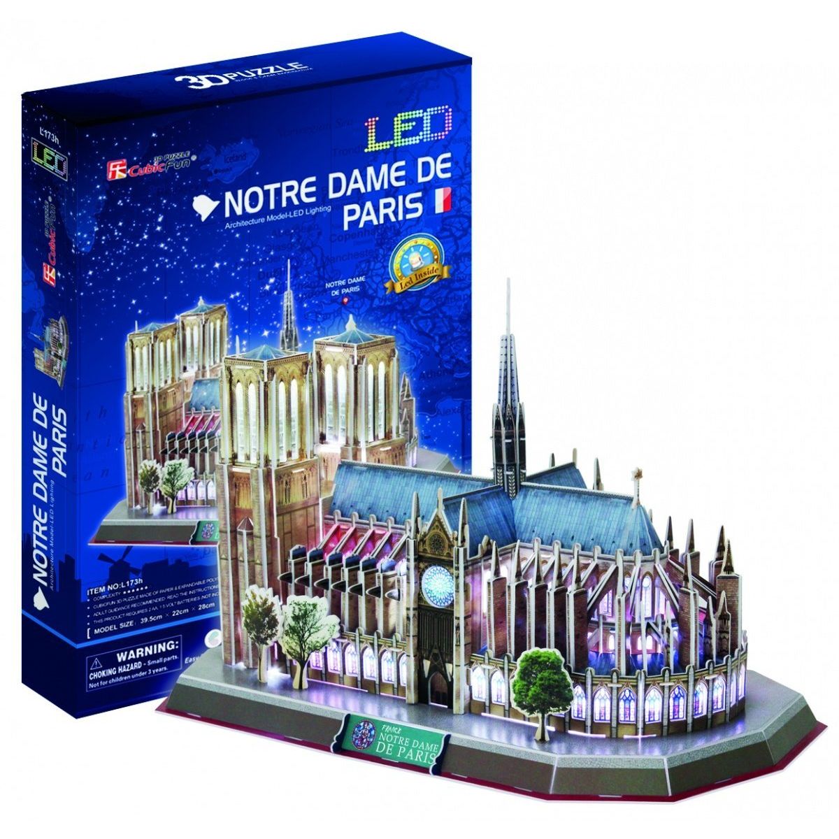 HM Studio 3D Puzzle Notre Dame de Paris LED 144 dílků