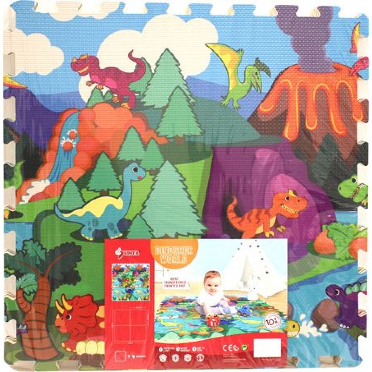 Wiky Měkké bloky na podlahu dinosauři 118 x 118 cm