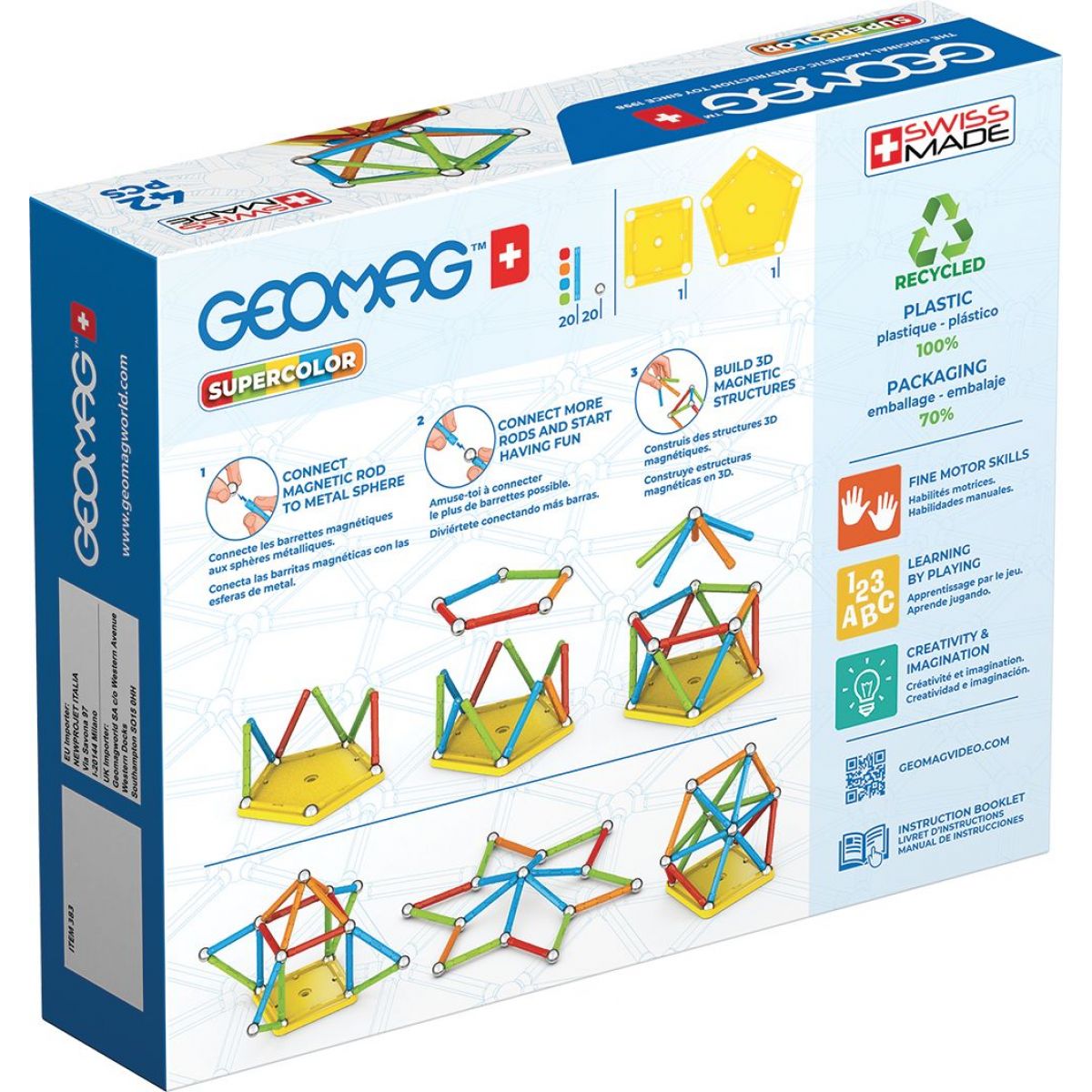 Geomag Supercolor recycled 42 dílků
