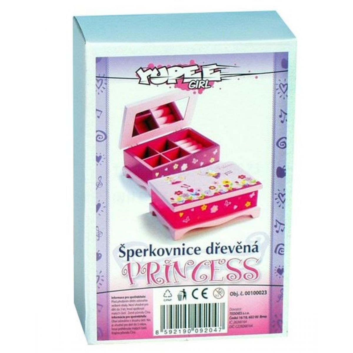 Teddies Šperkovnice dřevěná - Princess