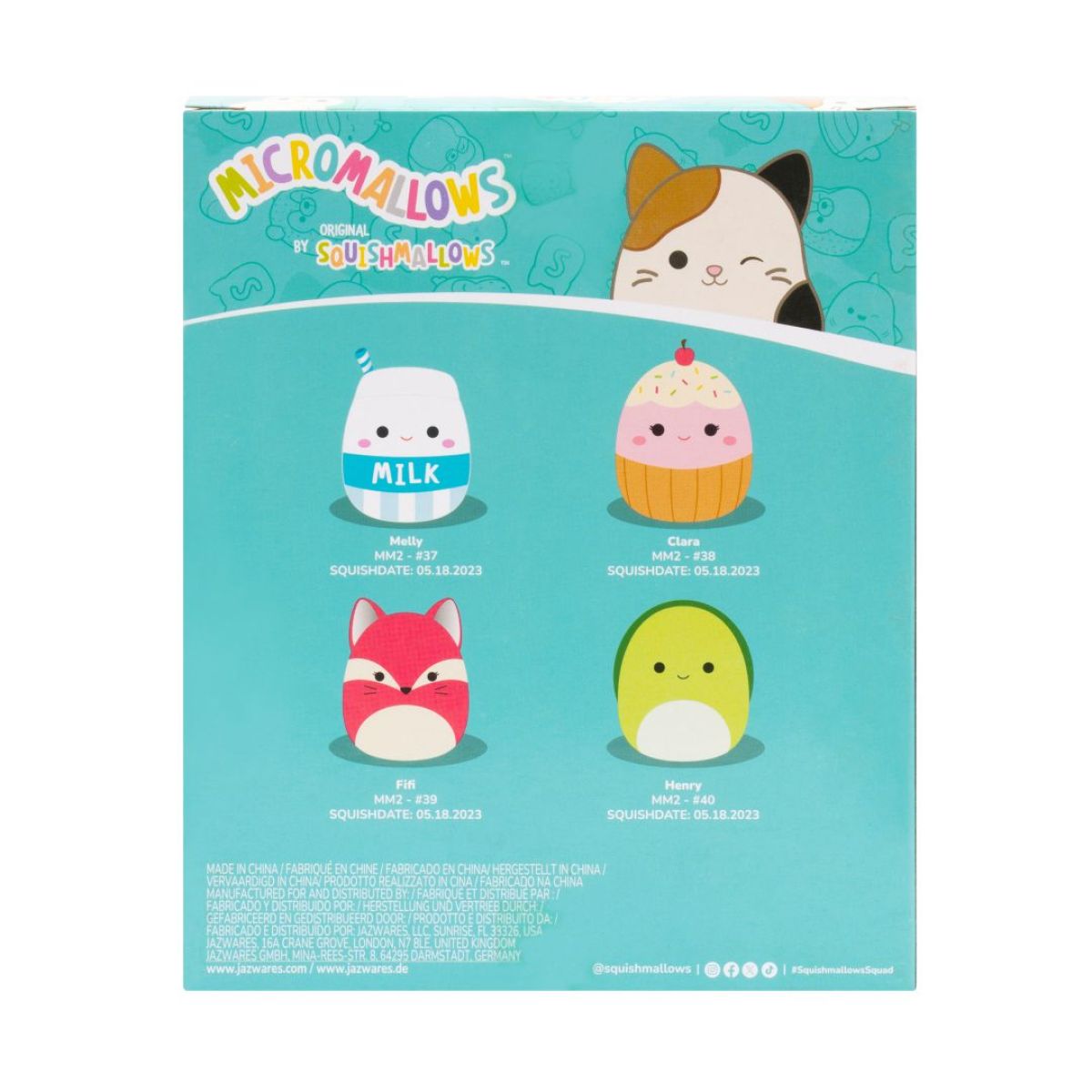 Squishmallows Micromallows 4Pack - Liška, Želva, Mlíčko, Dortík