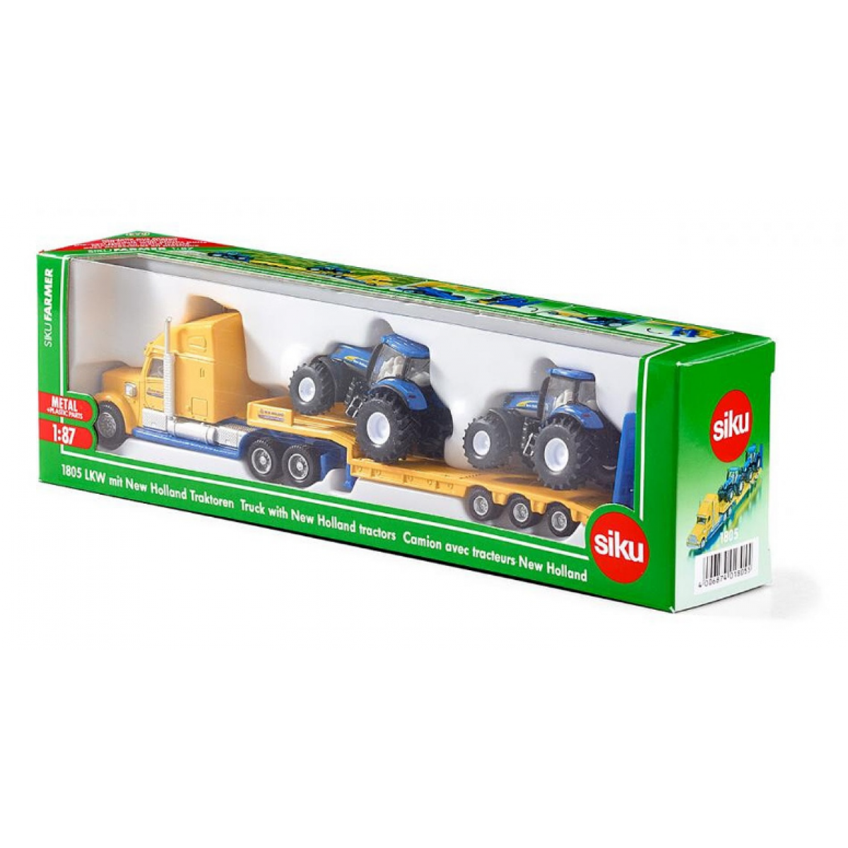 Siku 1805 Farmer Tahač s vlekem a 2 traktory New Holland 1:87