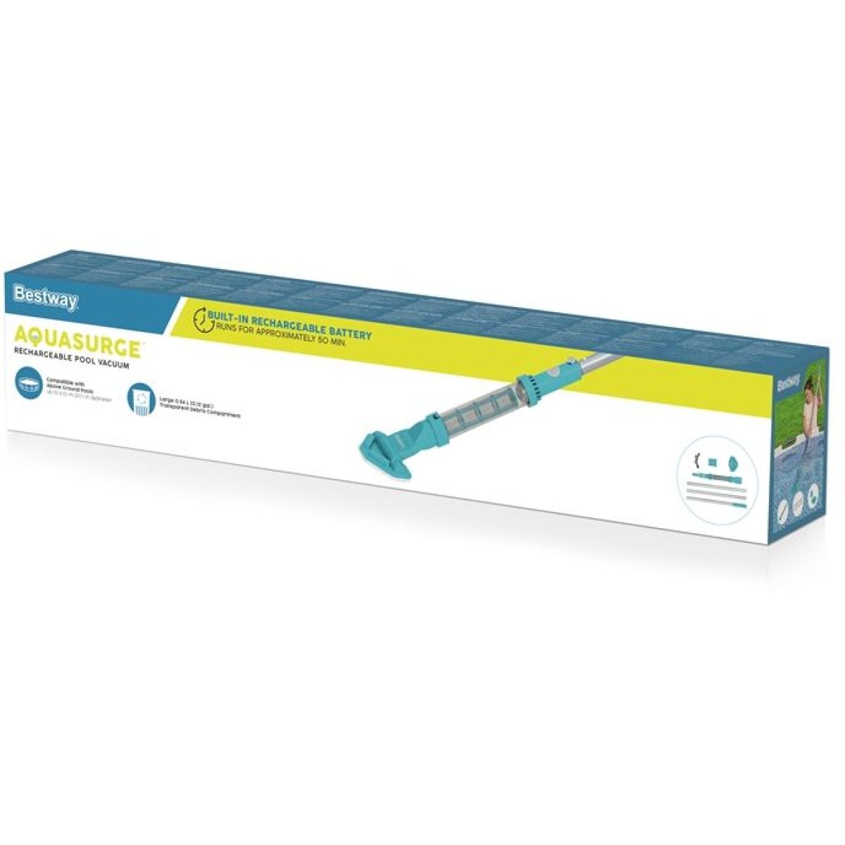 Bestway Bazénový bateriový tyčový vysavač AquaSurge™ 251 cm do Ø 610 cm - Poškozený obal