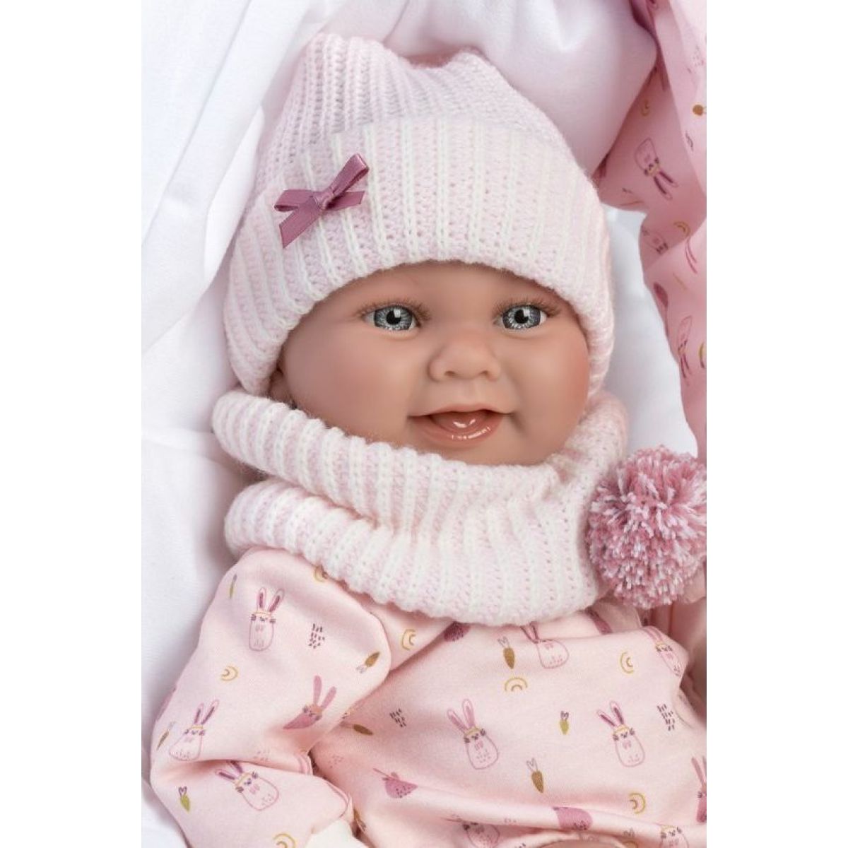 Llorens 73902 New born holčička realistická panenka miminko s celovinylovým tělem 40 cm