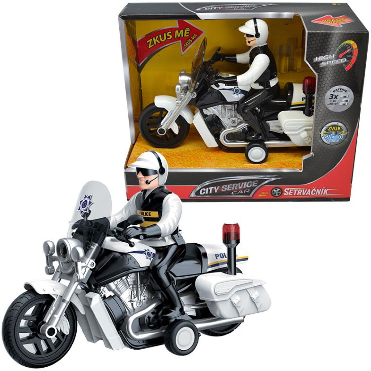 Sparkys CITY SERVICE CAR - 1:16 Policejní motorka