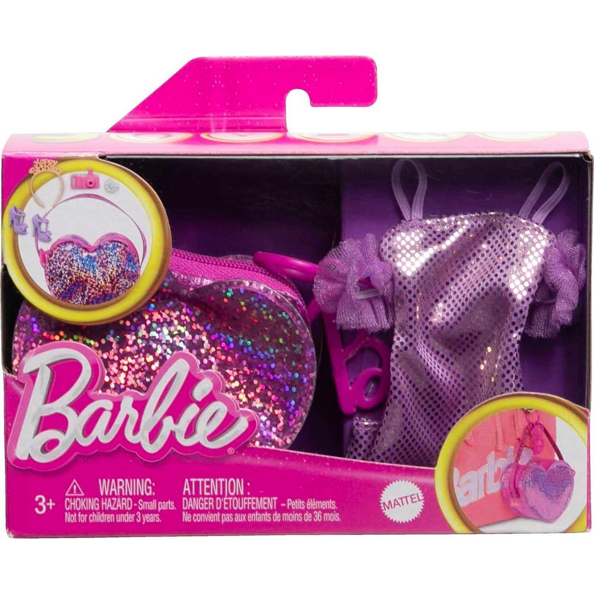 Mattel Barbie batoh kabelka s oblečkem a doplňky kabelka srdce