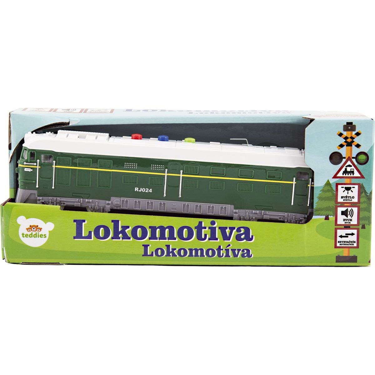 Lokomotiva se zvukem a světlem 22 cm zelená