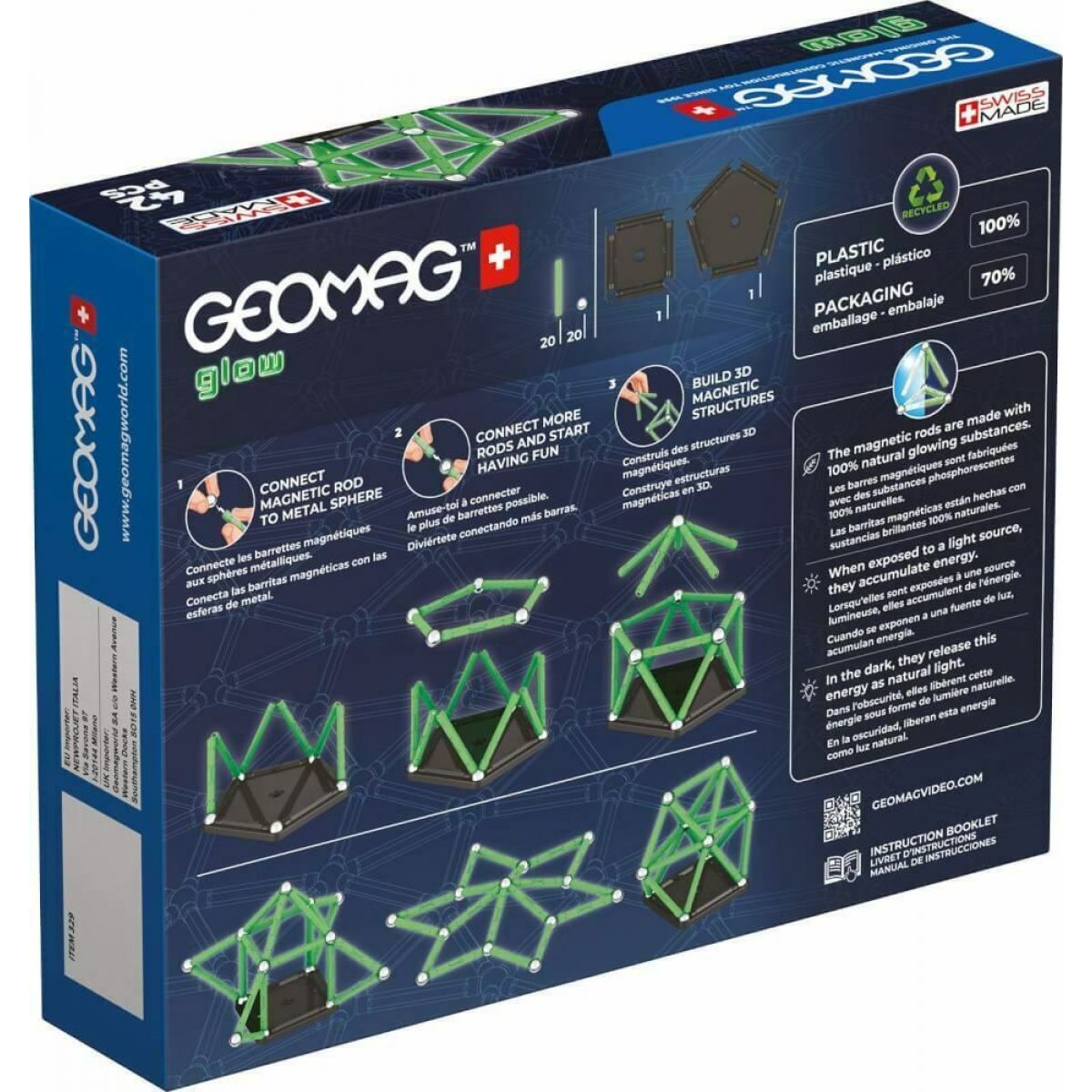 Geomag Glow Recycled 42 dílků