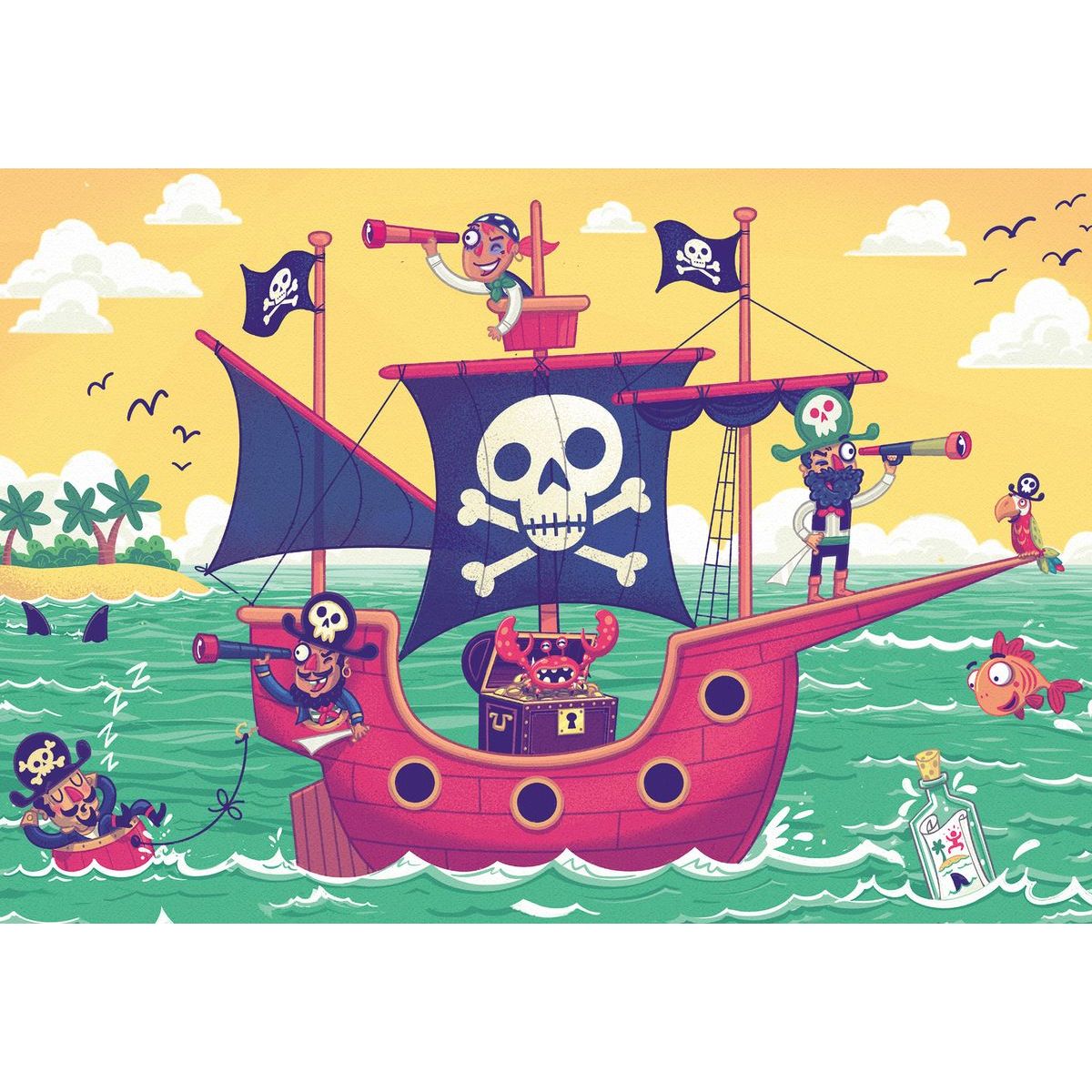 Ravensburger puzzle 055920 Puzzle & Play Piráti a země na dohled 2 x 24 dílků