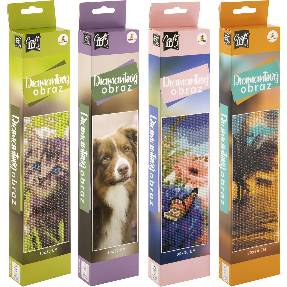 Malování pomocí kamínků Diamond 30 x 30 cm pejsek
