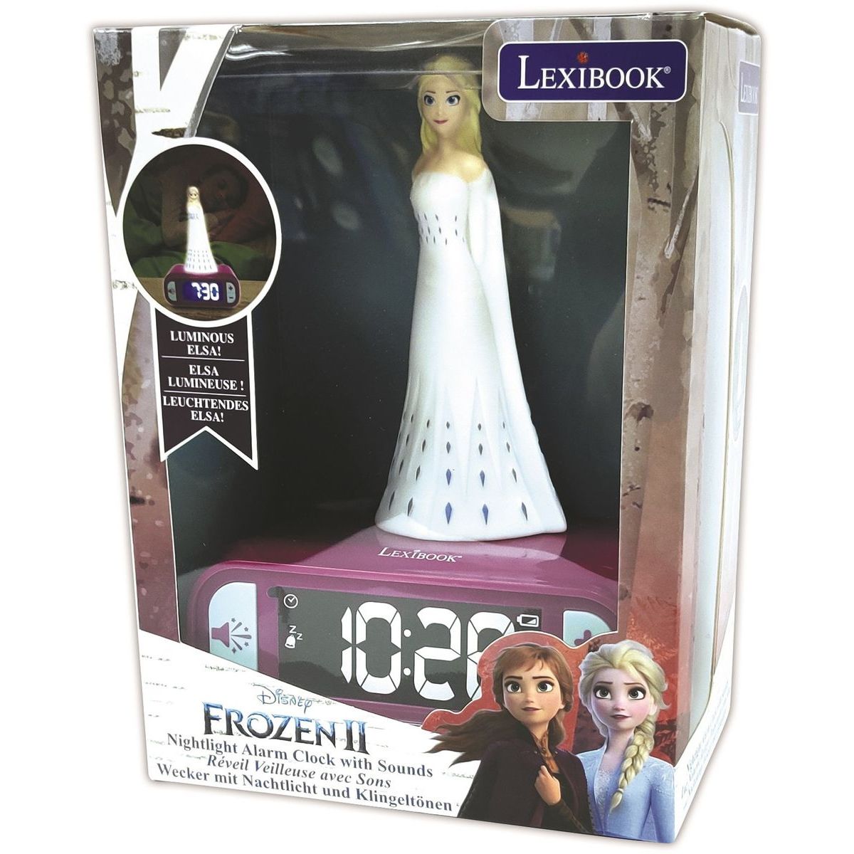 Lexibook Budík s nočním 3D světlem Ledové království Elsa