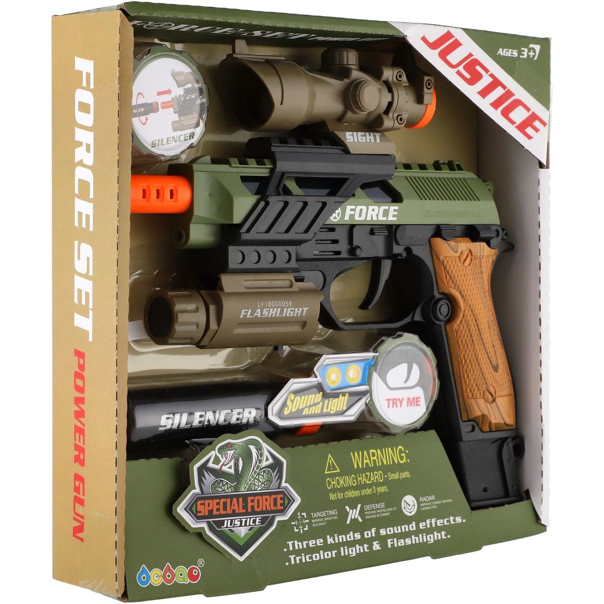 Teddies Vojenský set s pistolí, zaměřovačem a tlumičem