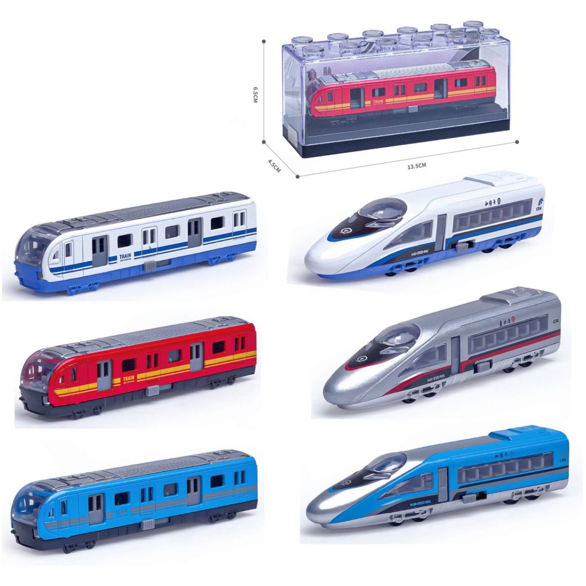 Sparkys Kovový model metra-vysokorychlostního vlaku 1:64 metro bílé