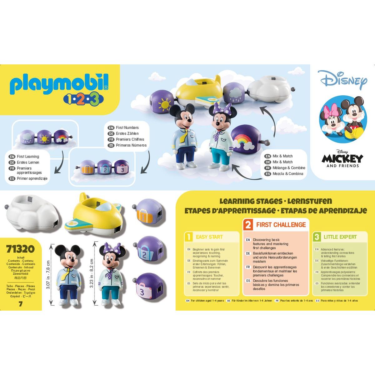 PLAYMOBIL® 71320 1.2.3 & Disney Let Mickeyho a Minnie v oblacích