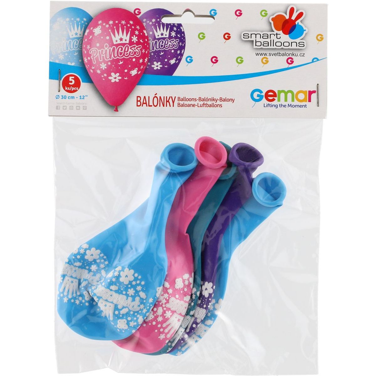 Smart Balloons Nafukovací balonky princezny průměr 30 cm 5 ks