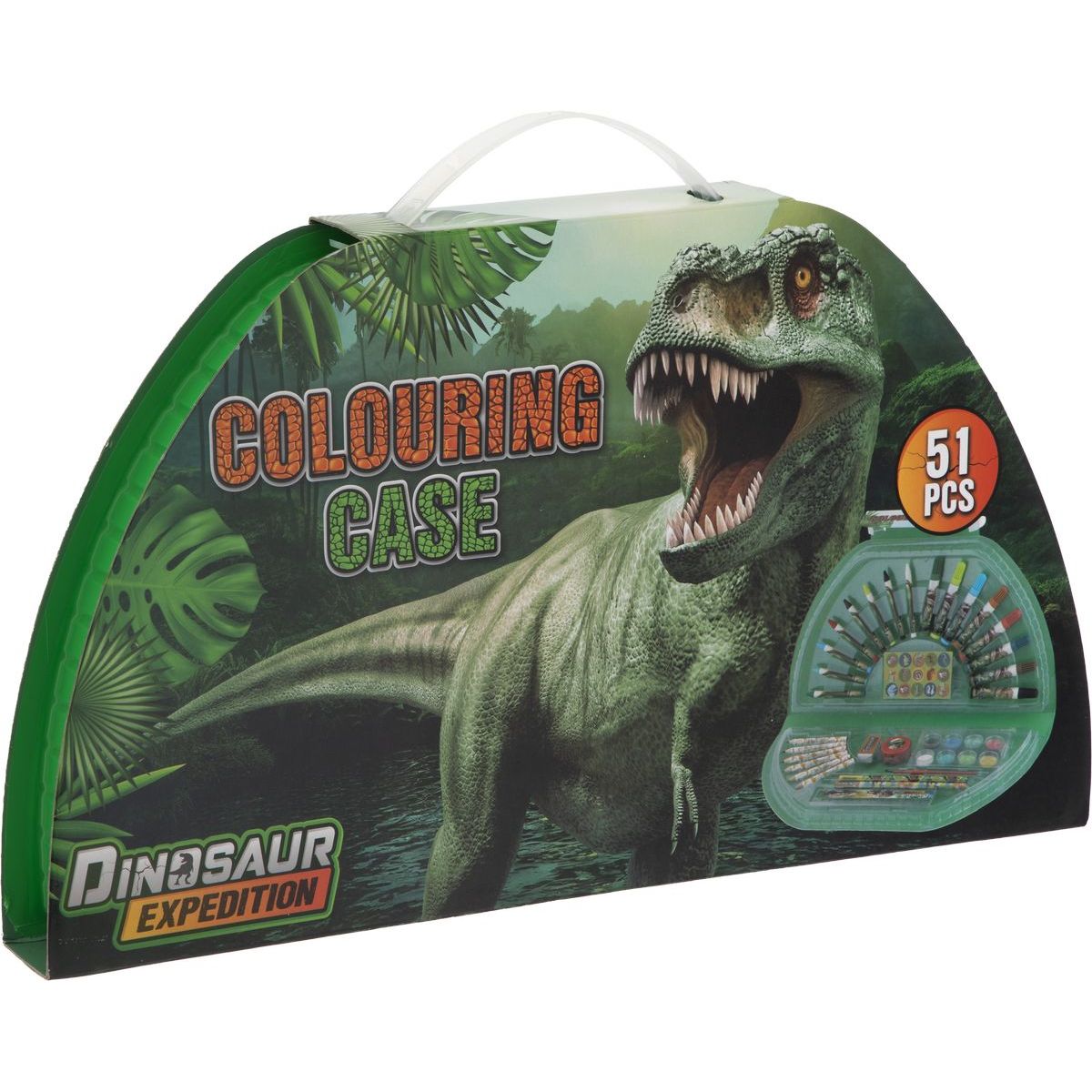 Malovací kufřík půlkruhový Dino
