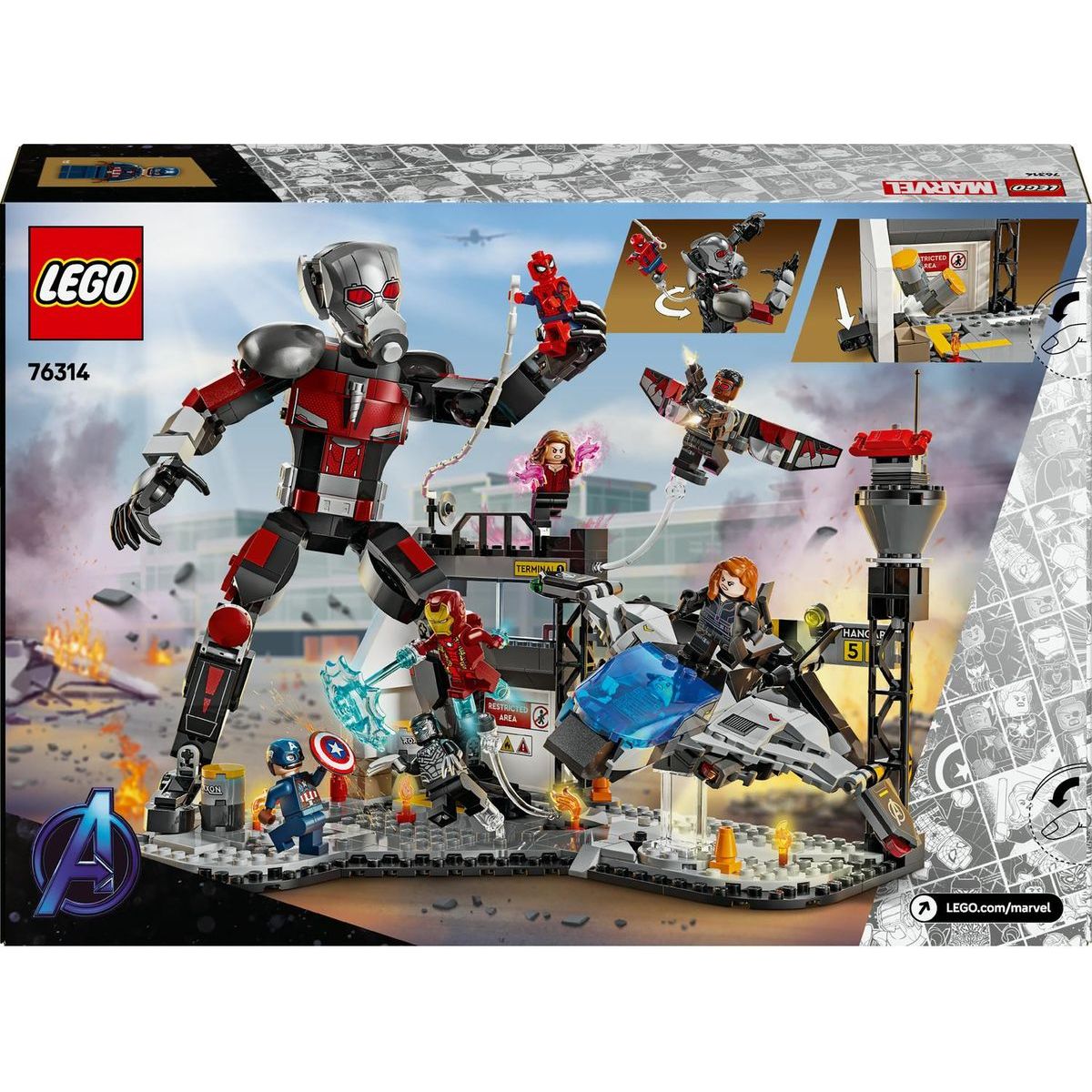 LEGO® Marvel 76314 Akční bitva - Captain America: Občanská válka