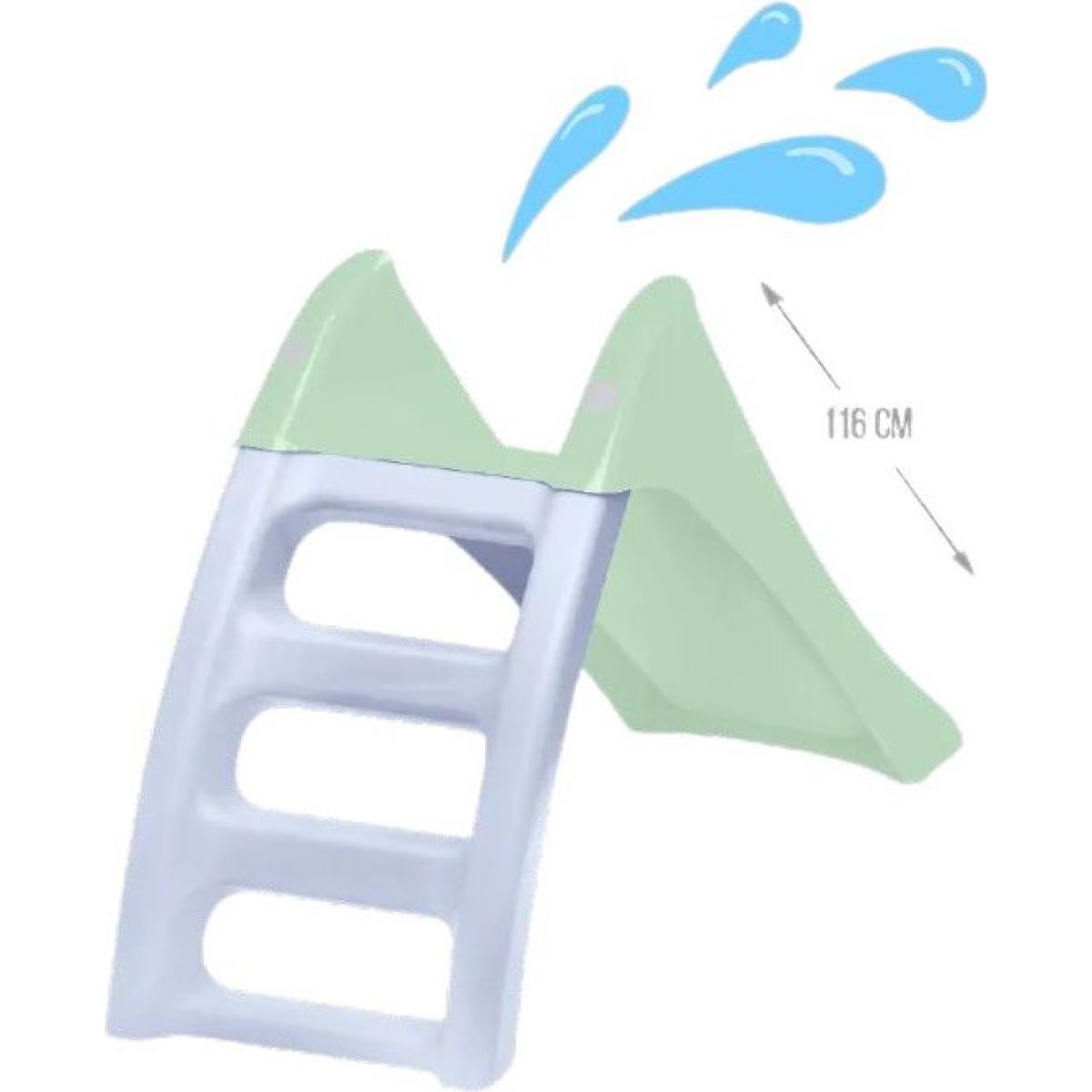 Mochtoys Skluzavka pastelová 116 cm zelená skluzná plocha - Poškozený obal