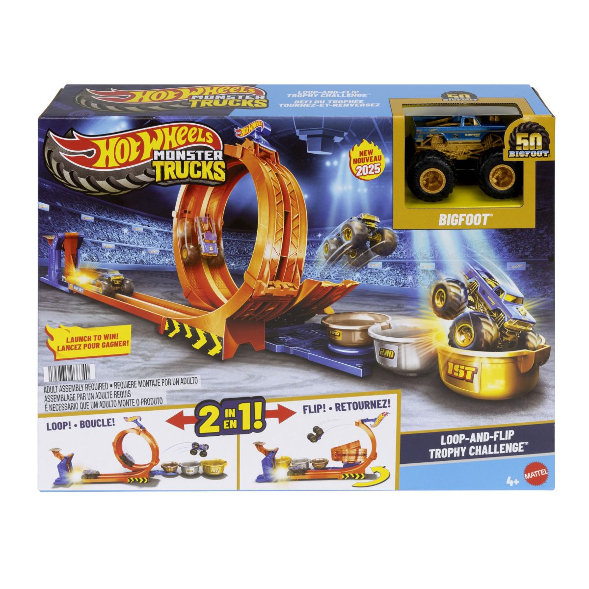 Hot Wheels Monster Trucks dráha se smyčkou a Bigfootem