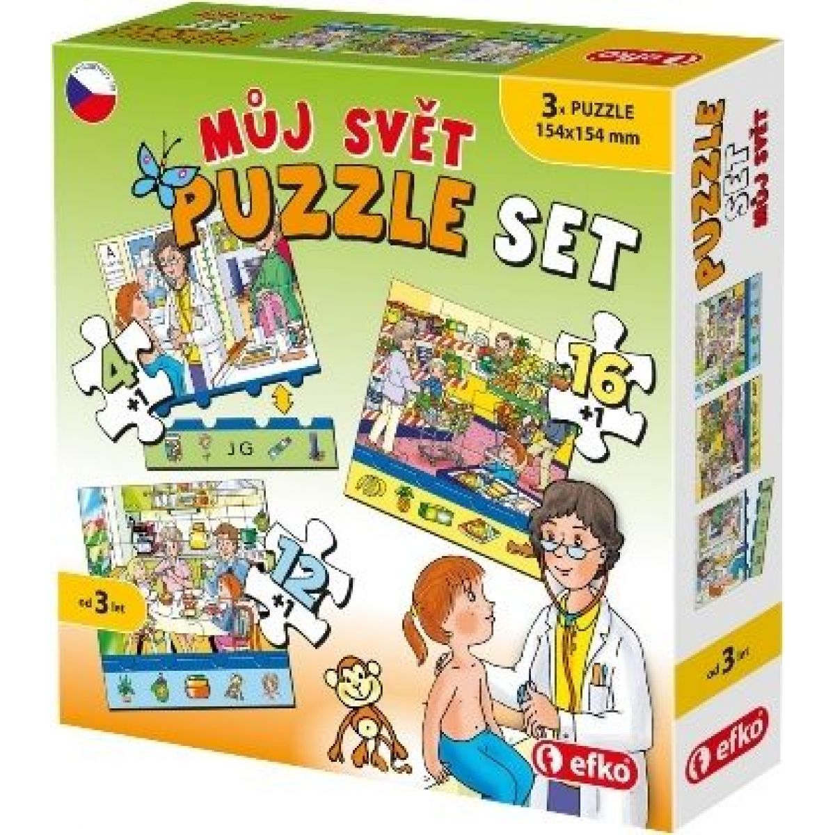 Efko Puzzle soubor 3 v 1 Můj svět 32 dílků
