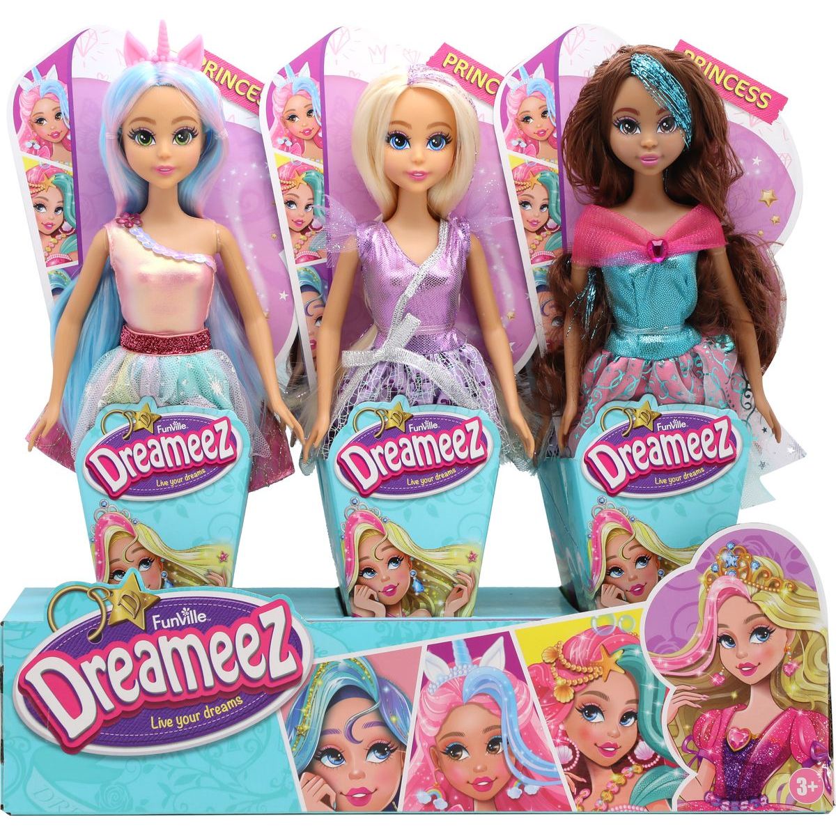 Funville Dreameez princezna v kornoutku blond vlásky