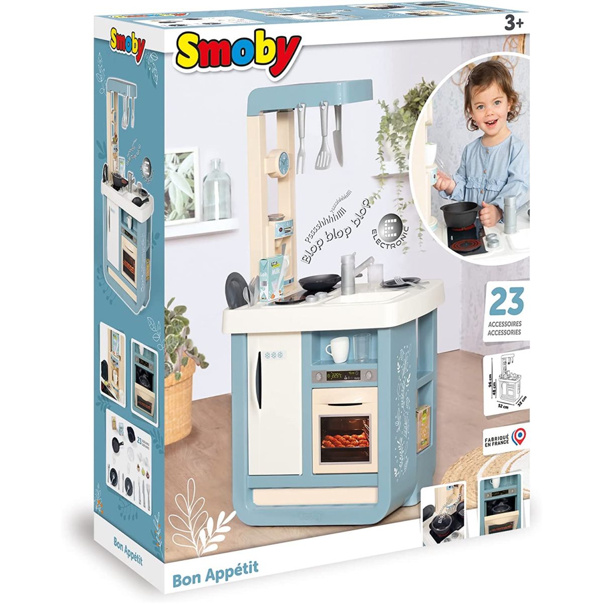 Smoby Kuchyňka Bon Appetit elektronická, modro-bílá