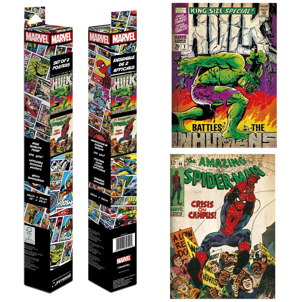 Paladone Marvel Comic Set plakátů mini 2 ks