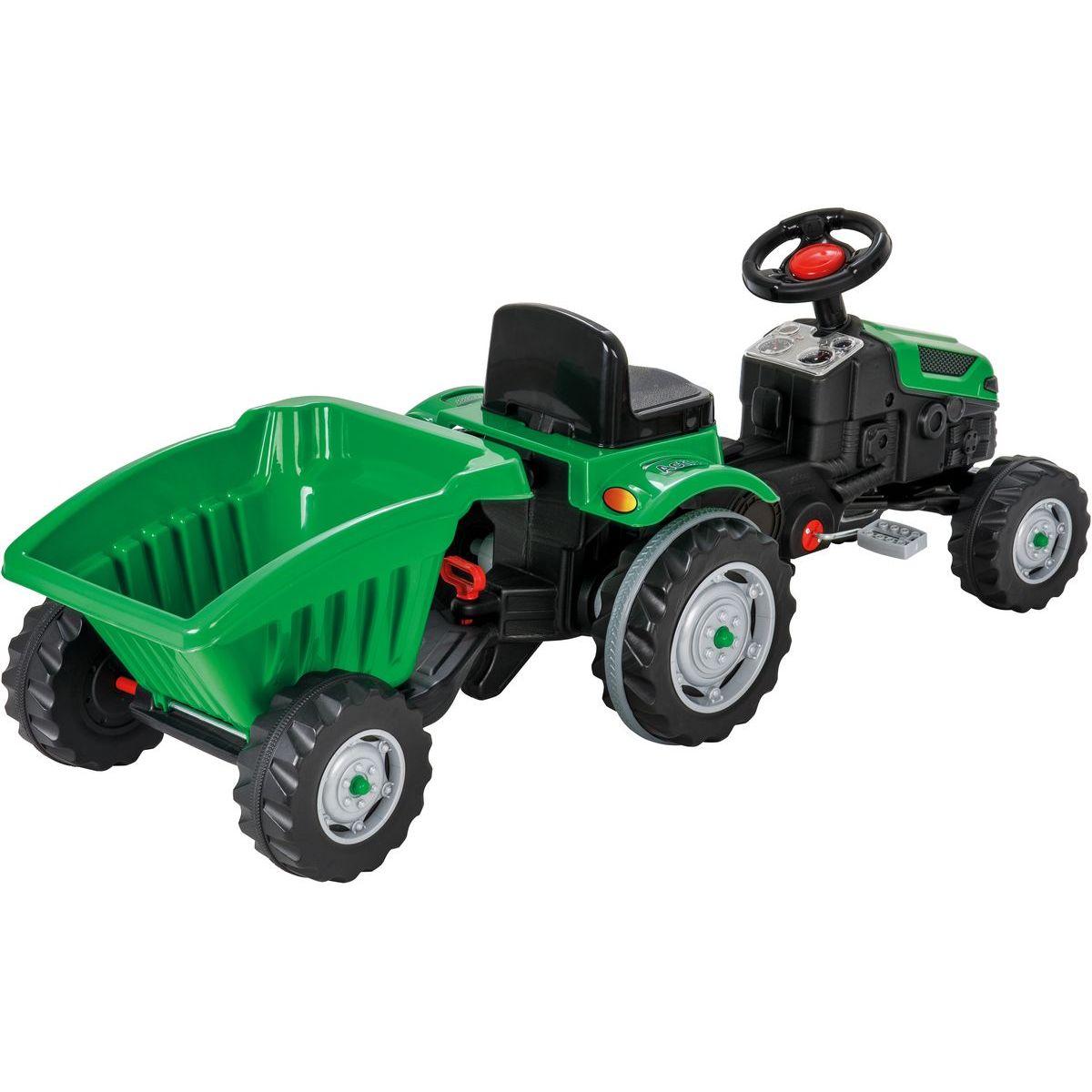 Traktor šlapací s valníkem zelený