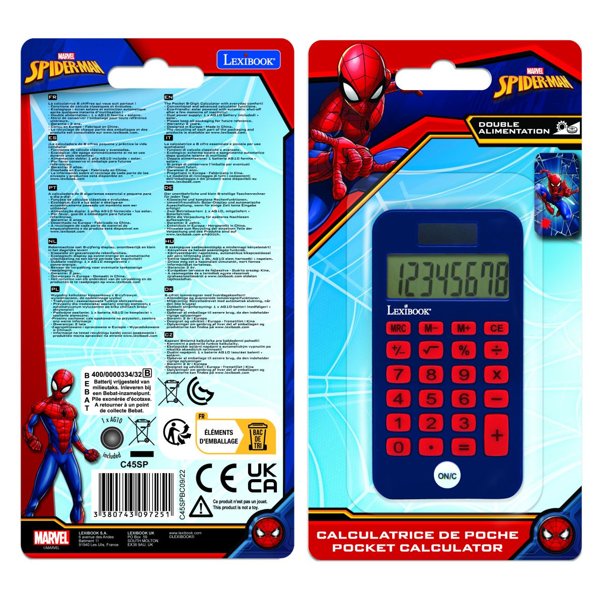 Lexibook Kapesní kalkulačka Spiderman