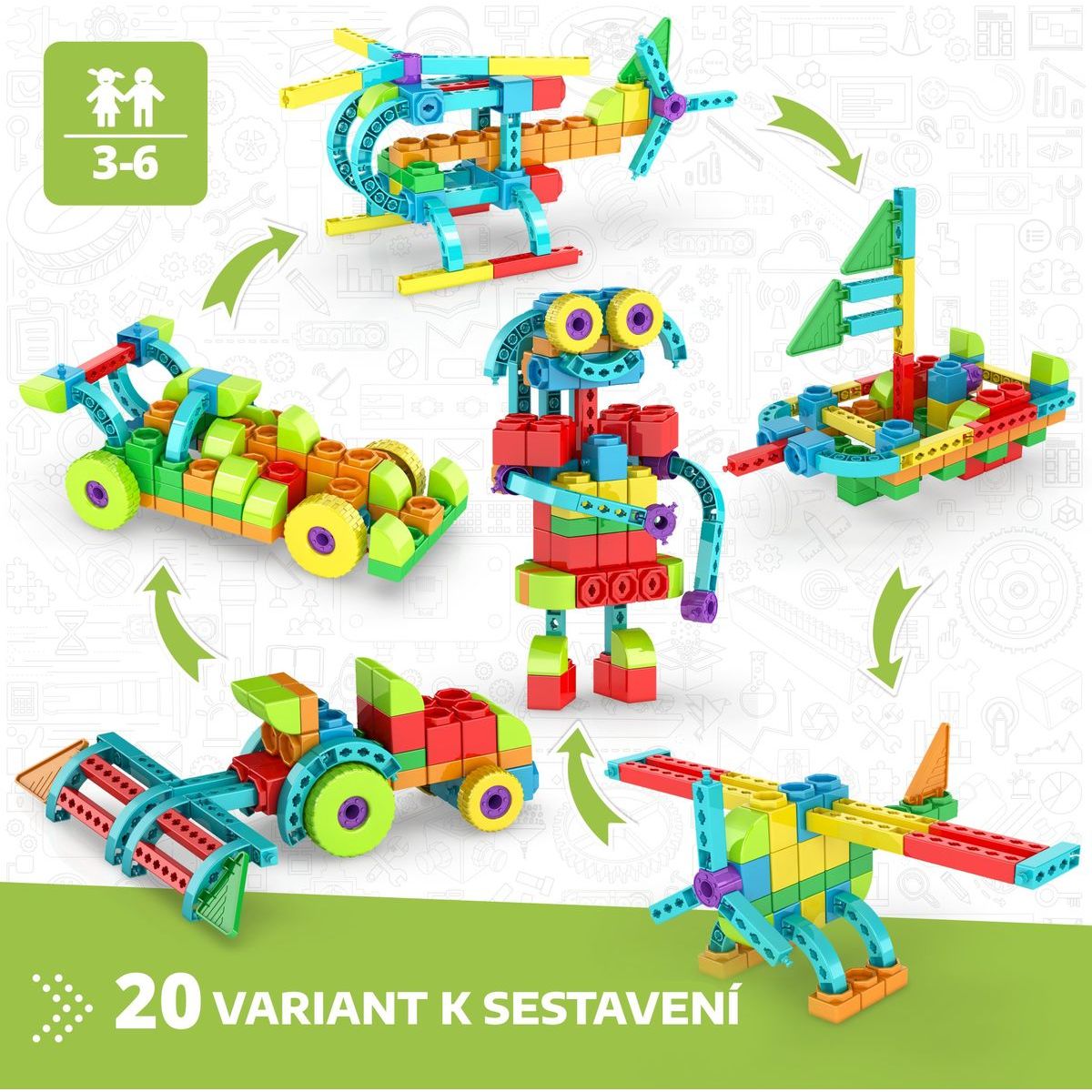 Engino STEM Qboidz Starter Set 139 dílků