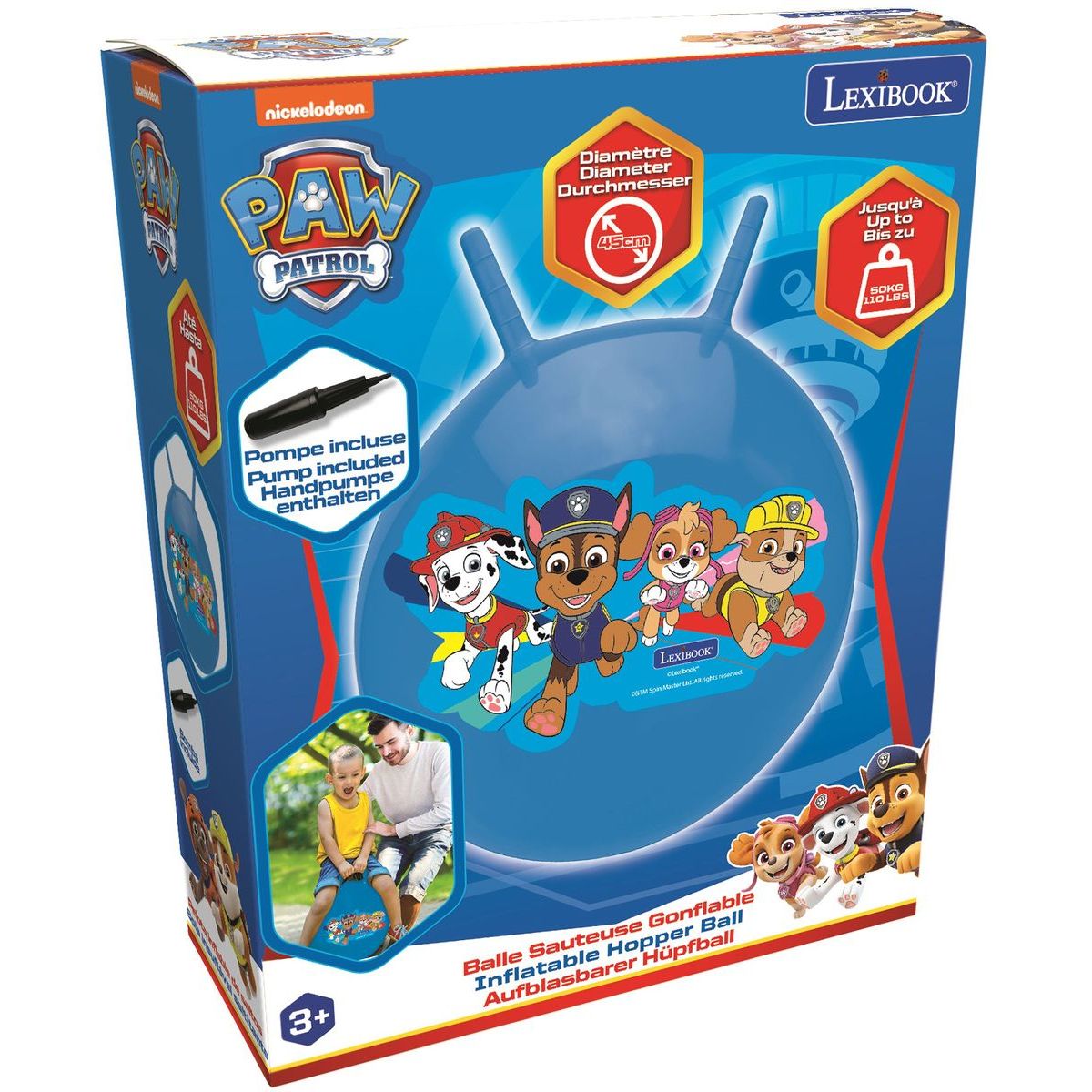 Lexibook Nafukovací skákací míč 45 cm Tlapková Patrola