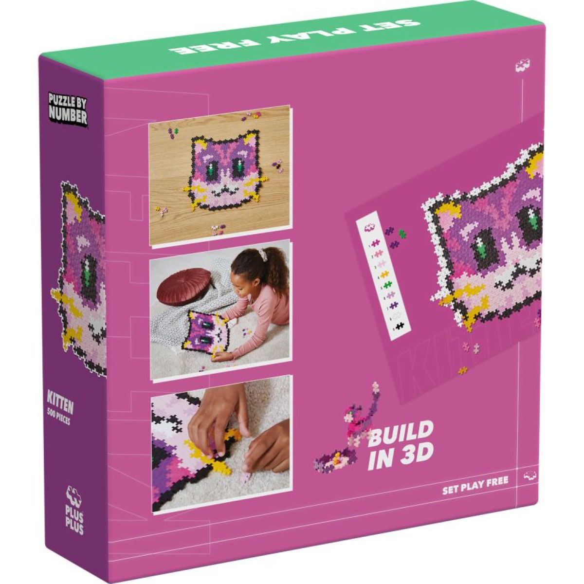 Plus-Plus Skládej podle čísel - Kočička 500 ks