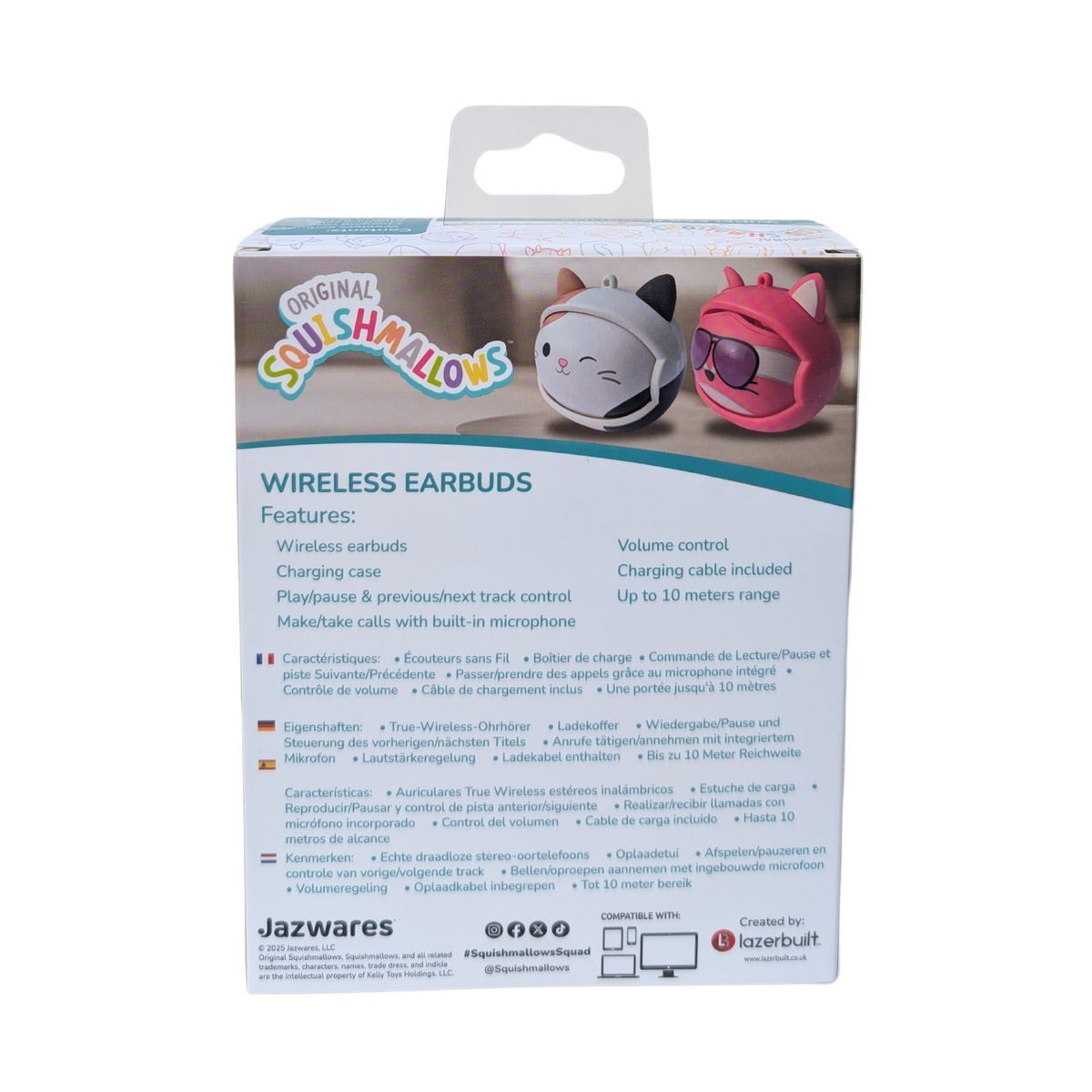 Lazerbuilt Squishmallows Face-change TWS Earbuds - Fifi