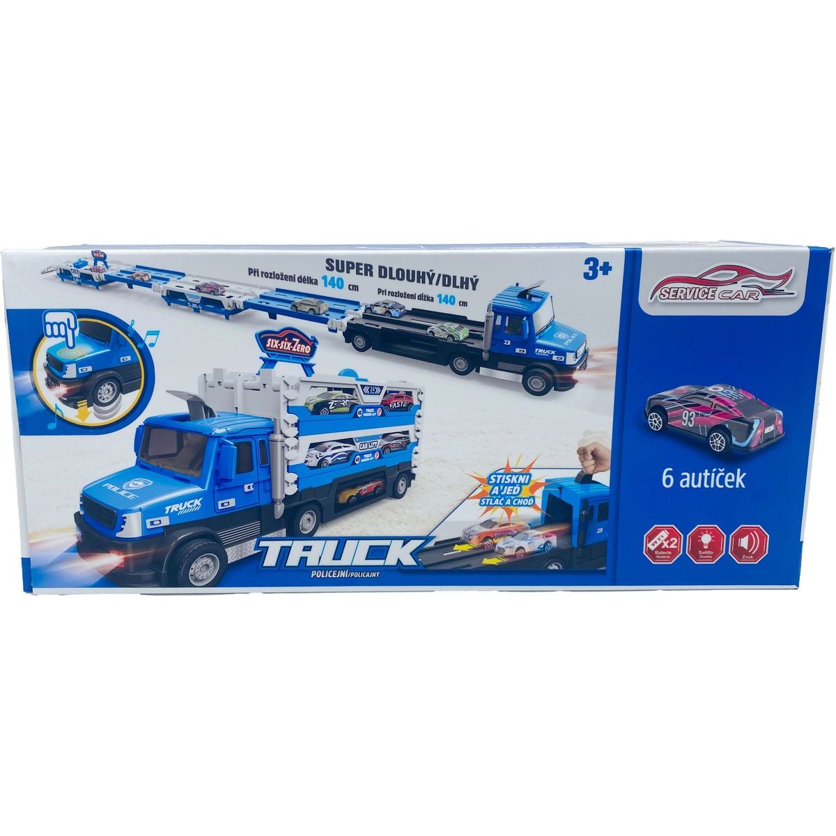 Sparkys Policejní TRUCK 2v1 se světlem a zvukem a 6 auty