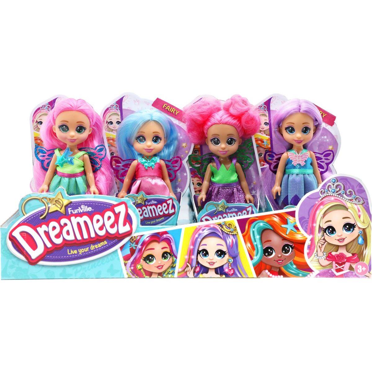 Funville Dreameez mini víla v kornoutku růžové vlásky